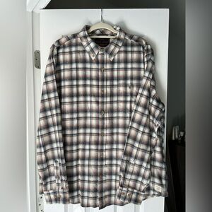 Weatherproof Vintage Plaid Shirt - Navy, Bone, Orange